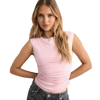 European And American Solid Color Off-neck Backless Slim Fit T-shirt Top - Gizmo Galaxy