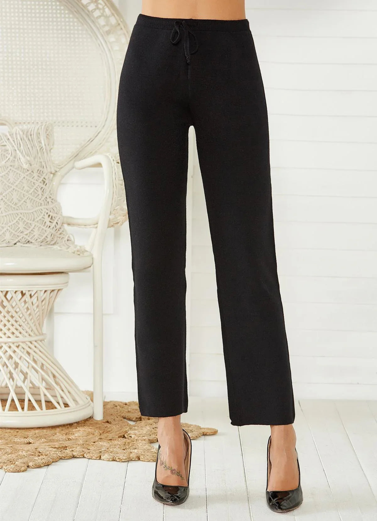 Mid-waist Woven Stretch Slimming And Warm Trousers - Gizmo Galaxy
