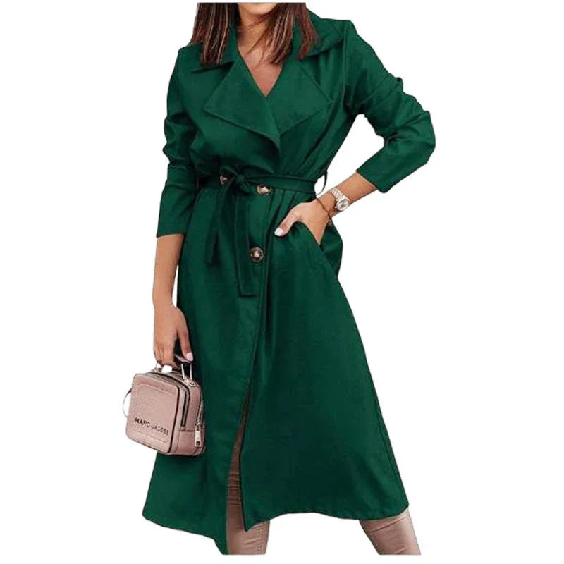 Women's Coat Plus Size Trench Coat Tie-front Top - Gizmo Galaxy