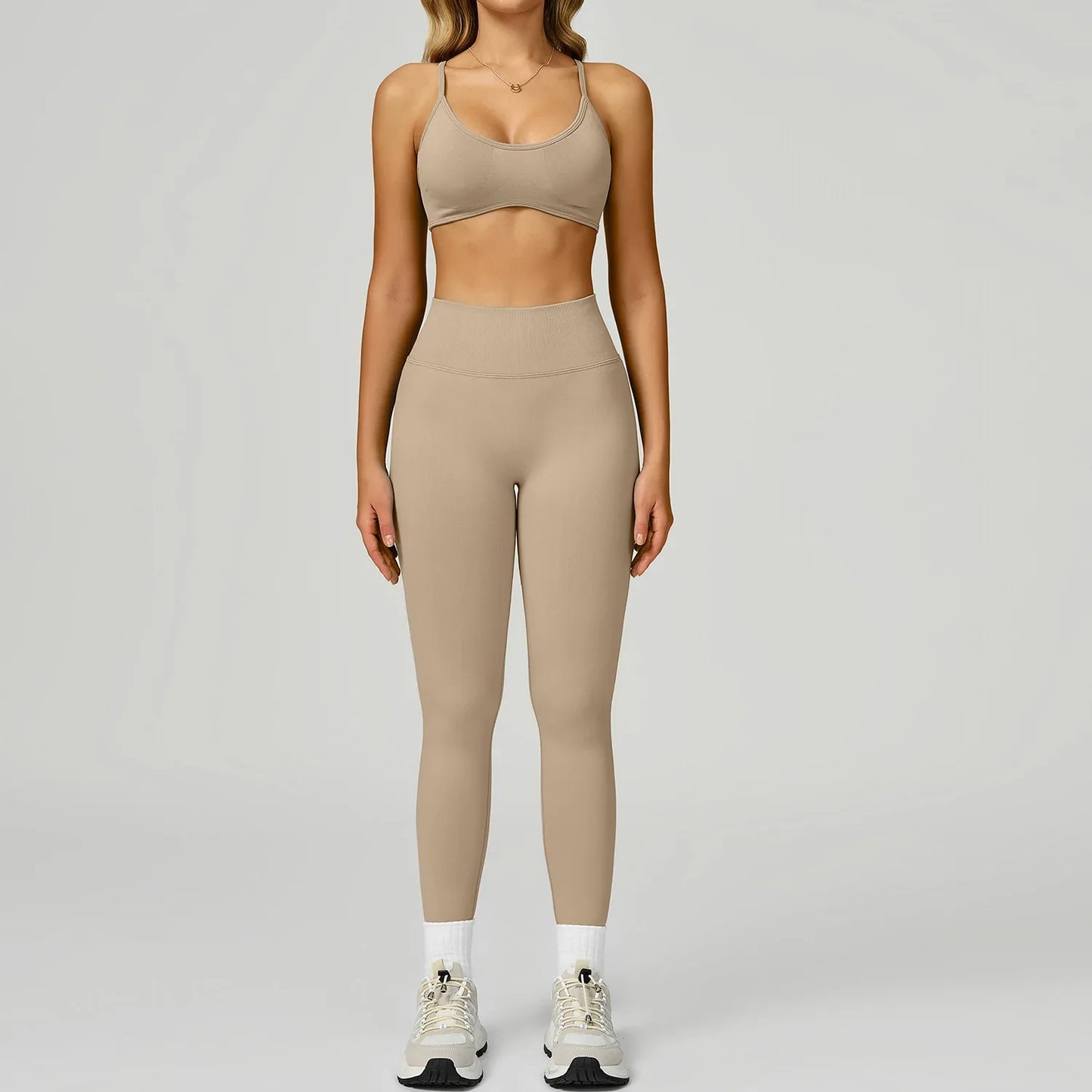 Seamless Yoga Set High-waisted Fitness Workout Outfit - Gizmo Galaxy