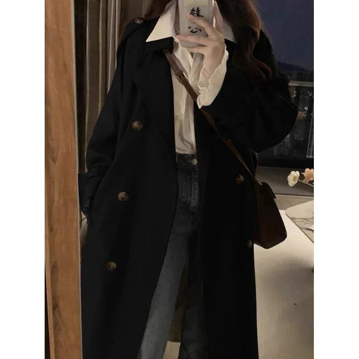New Spring And Autumn British Style Mid-length Early Autumn Trench Coat For Women - Gizmo Galaxy