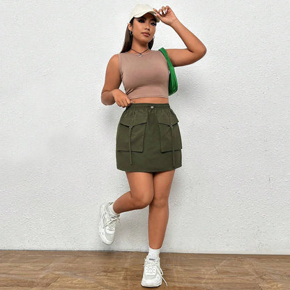 Women's Street Fashion Elastic Waist Workwear Skirt - Gizmo Galaxy