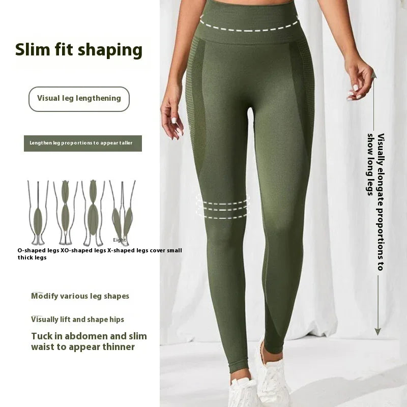 Fashion Slim Fit Waist Shaping Hip Lifting High Elastic Shock Absorption Fitness Yoga Exercise Pants - Gizmo Galaxy