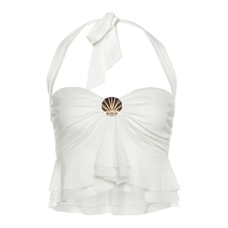 Women's Pure Hot Girl Metal Shell Button Vest Top - Gizmo Galaxy