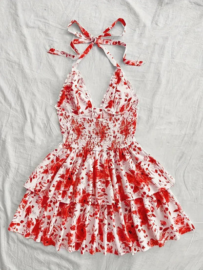 New SpringSummer European And American-style Camisole Top And Audrey Hepburn-inspired Designer Floral Dress - Gizmo Galaxy