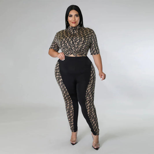 Digital-print Solid-color Patchwork Chic Casual Women's Suit - Gizmo Galaxy