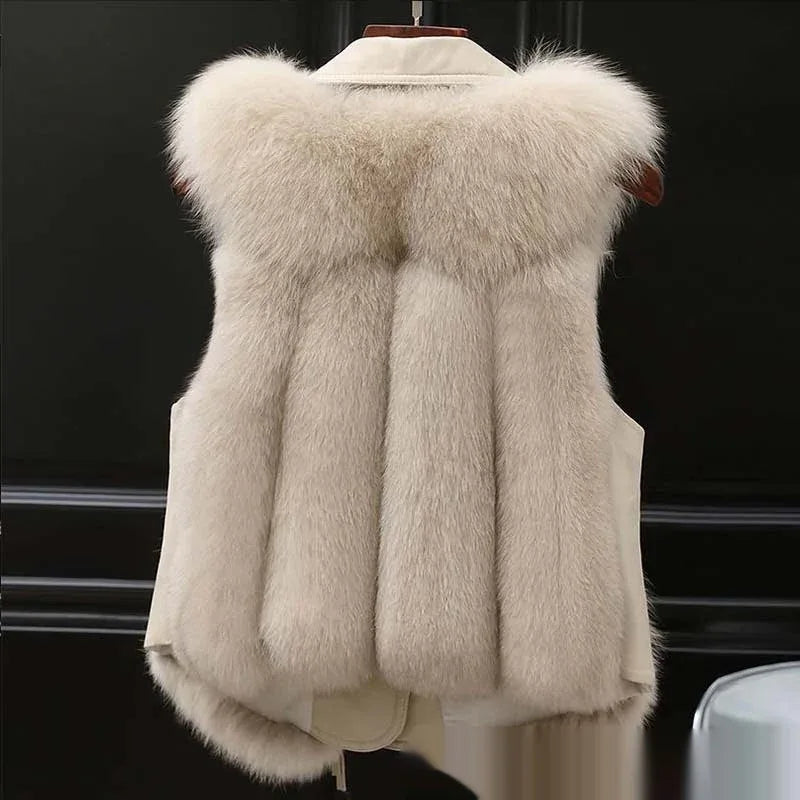 Fur Vests Coat Short Fox Vest - Gizmo Galaxy
