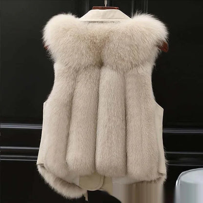 Fur Vests Coat Short Fox Vest - Gizmo Galaxy