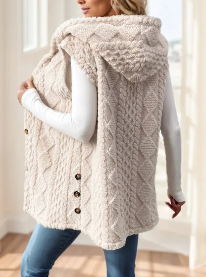 Women's Red Hooded Fleece Vest - Gizmo Galaxy