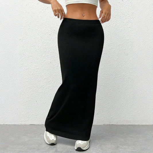 Women's High-Waisted Solid-Color Tight Casual Skirt - Gizmo Galaxy