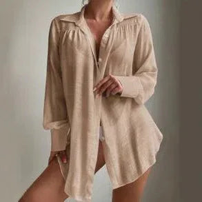 European And American Shirt-style Beach Sun Cover-up - Gizmo Galaxy