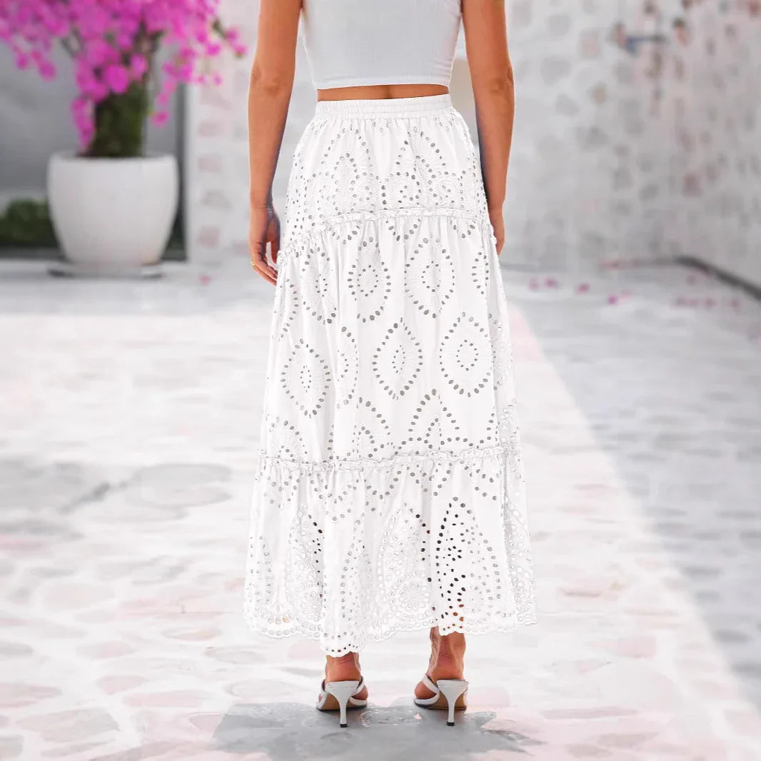 Women's Fashion Hollow-out Elegant Midi Skirt - Gizmo Galaxy