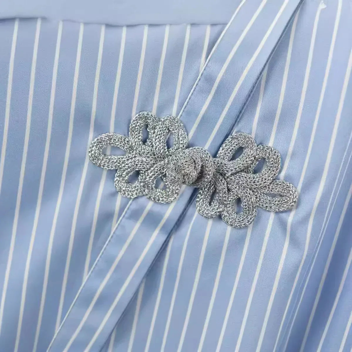 New Chinese Style High-grade Irregular Blue Shirt For Women - Gizmo Galaxy