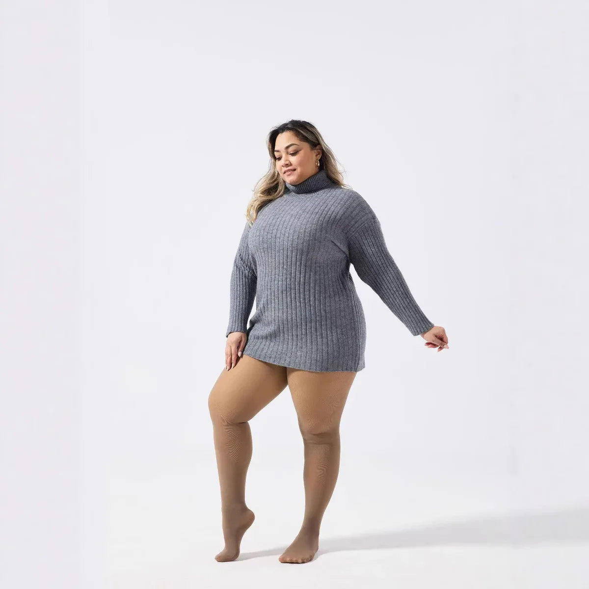 Plus-size Black Sheer Fleece-lined Leggings - Gizmo Galaxy