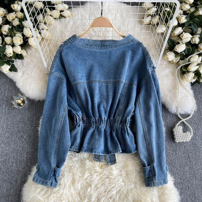 Denim Coat Female Spring And Autumn Long Sleeve Top - Gizmo Galaxy