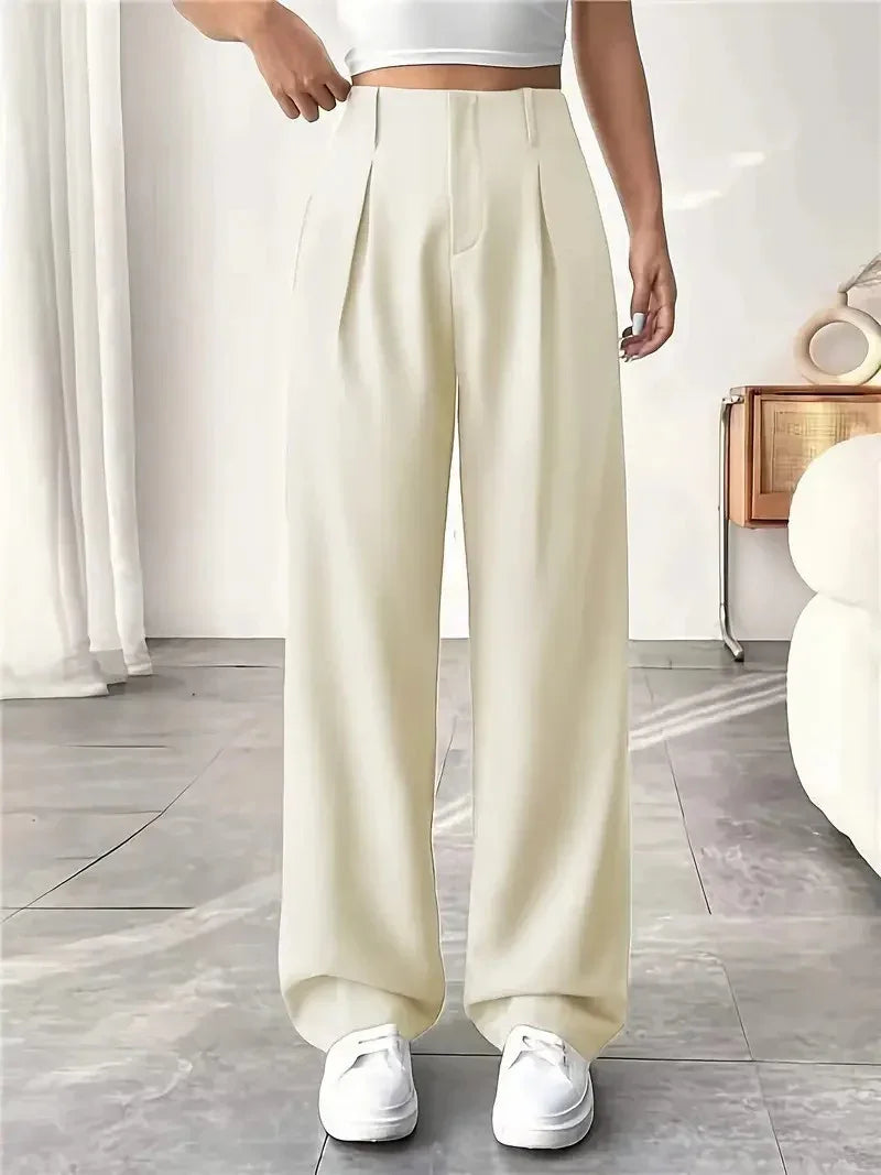 Ladies' High-waisted Slim-fit Suit Pants Wide-leg Floor-dragging Pants - Gizmo Galaxy