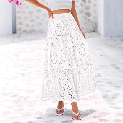 Women's Fashion Hollow-out Elegant Midi Skirt - Gizmo Galaxy