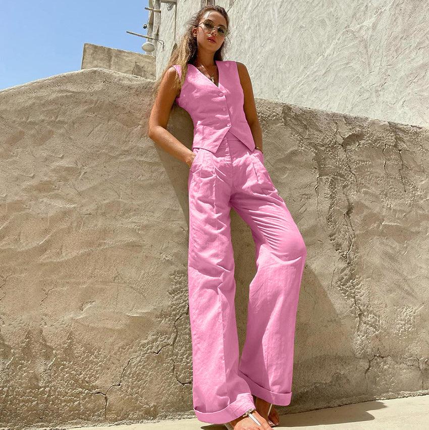 Arrival Commuter Vacation Two-piece Set In Solid Color - Gizmo Galaxy