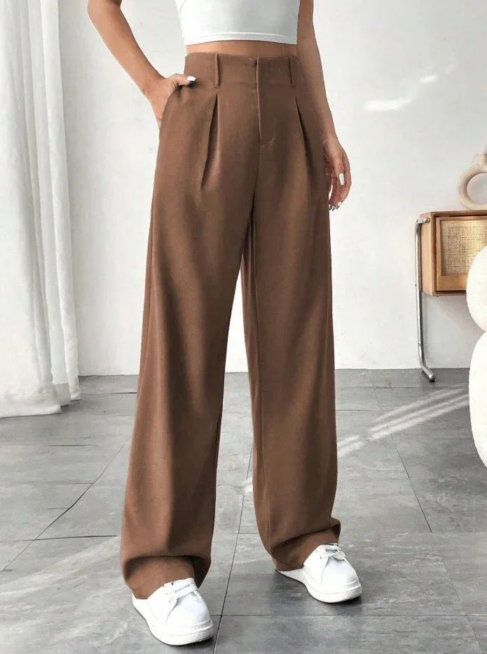 Ladies' High-waisted Slim-fit Suit Pants Wide-leg Floor-dragging Pants - Gizmo Galaxy