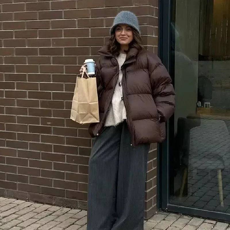 Fashion Casual Loose Fluffy Soft Bread Cotton Jacket - Gizmo Galaxy