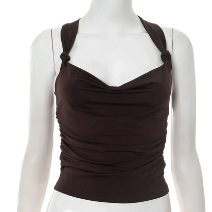 Women's Pleated Cross Cool Spicy Backless Underwaist - Gizmo Galaxy