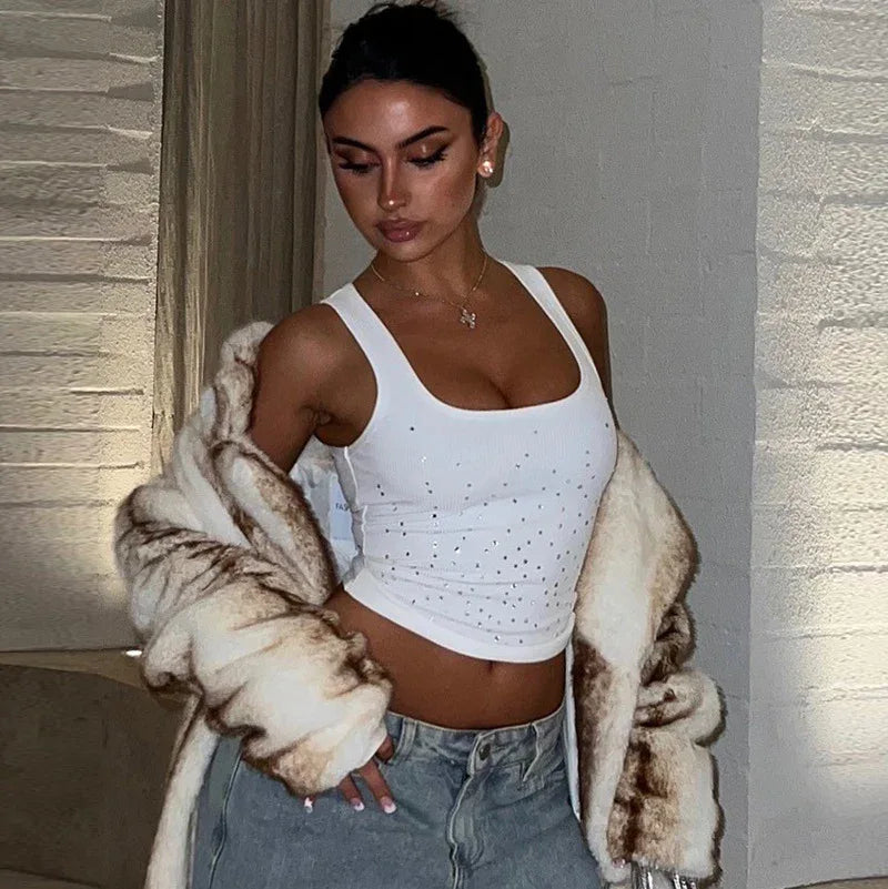 Women's Clothing Fashion Rhinestone Camisole Tube Top - Gizmo Galaxy