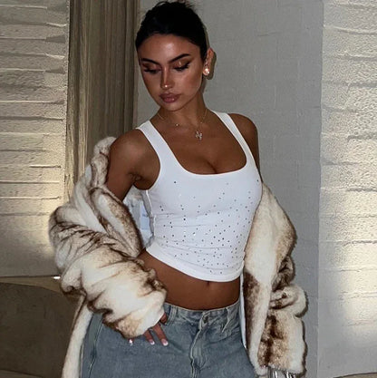 Women's Clothing Fashion Rhinestone Camisole Tube Top - Gizmo Galaxy