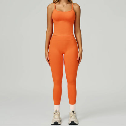 Women's Vest And Pants Color-blocking Yoga Set - Gizmo Galaxy