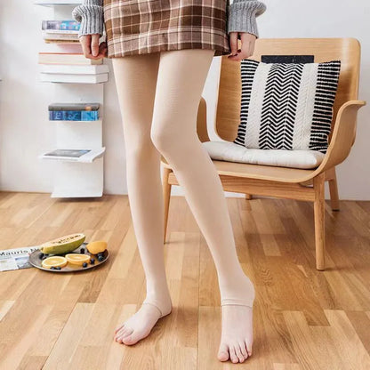 Plus-size Black Sheer Fleece-lined Leggings - Gizmo Galaxy