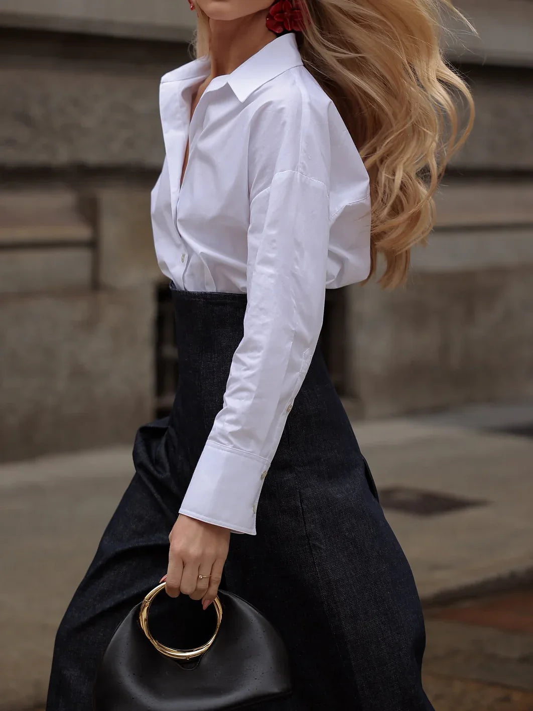 Elegant High-waist Wide-leg Jeans - Gizmo Galaxy