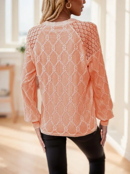 Ladies Casual Long Sleeve Round Neck - Gizmo Galaxy