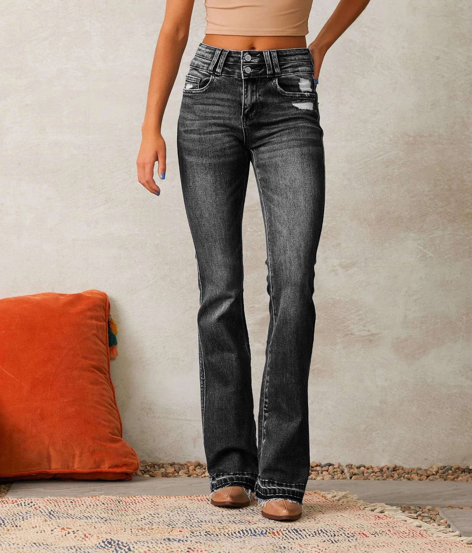 Women's Casual Versatile Ripped Washed Jeans - Gizmo Galaxy