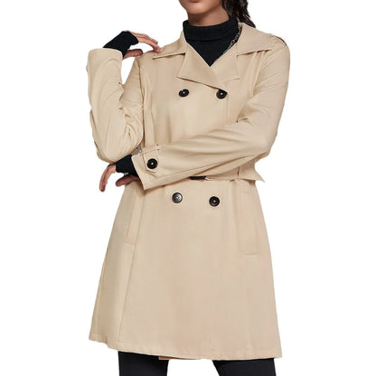 Women's Mid-length Trench Coat British Style Coat - Gizmo Galaxy
