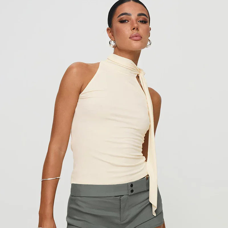 Women's Turtleneck Bundle Ribbon T-shirt Top - Gizmo Galaxy