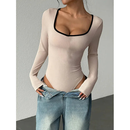 Slim Fit Patchwork Fashion Sexy Siamese Clothes For Women - Gizmo Galaxy
