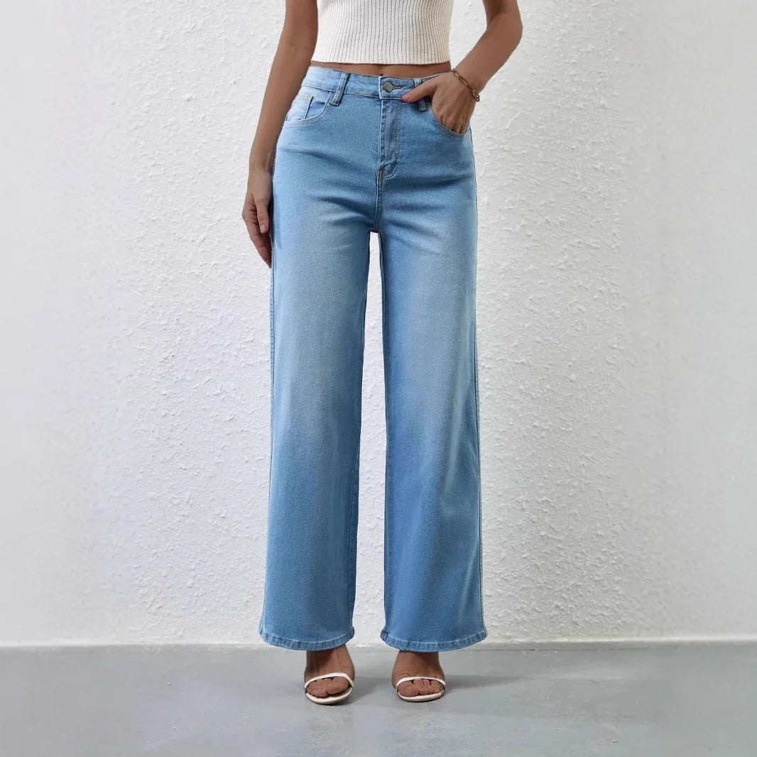Women's Fashion Casual Stretch Straight High Waist Jeans - Gizmo Galaxy