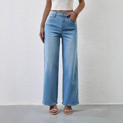 Women's Fashion Casual Stretch Straight High Waist Jeans - Gizmo Galaxy