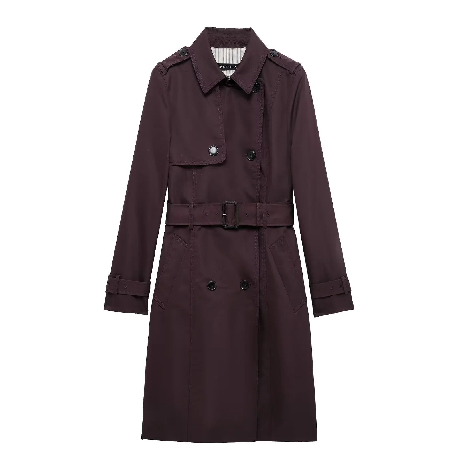 Retro Double-breasted Slim-fit Long-sleeved Lapel Versatile Trench Coat - Gizmo Galaxy