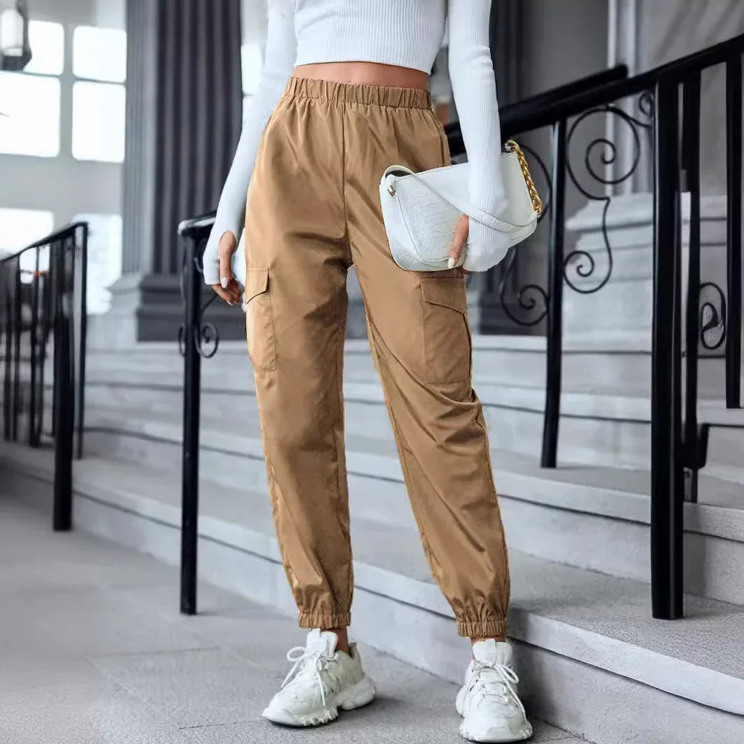 Multi-Color Casual Working Pants Multi-pocket Skinny Pants - Gizmo Galaxy
