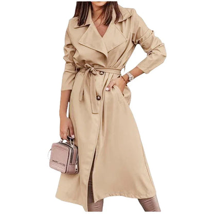 Women's Coat Plus Size Trench Coat Tie-front Top - Gizmo Galaxy