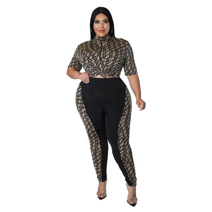 Digital-print Solid-color Patchwork Chic Casual Women's Suit - Gizmo Galaxy