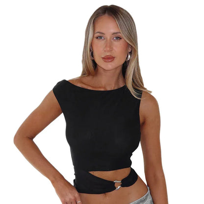 Women's Shoulder Personality Slim Fit Vest - Gizmo Galaxy