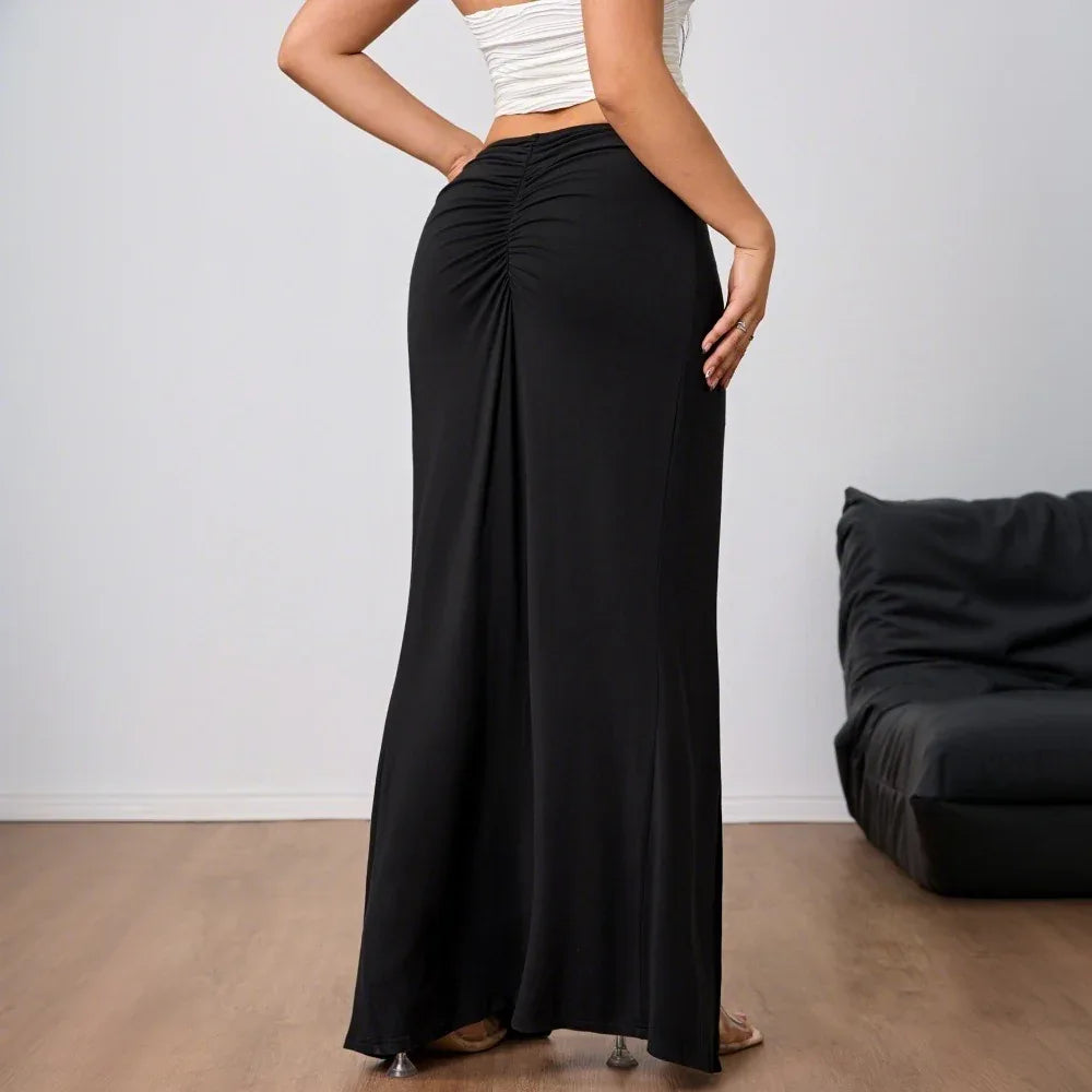 Women's High-end Elegant Skirt, Autumn And Winter New High-waist Slit Midi Skirt - Gizmo Galaxy