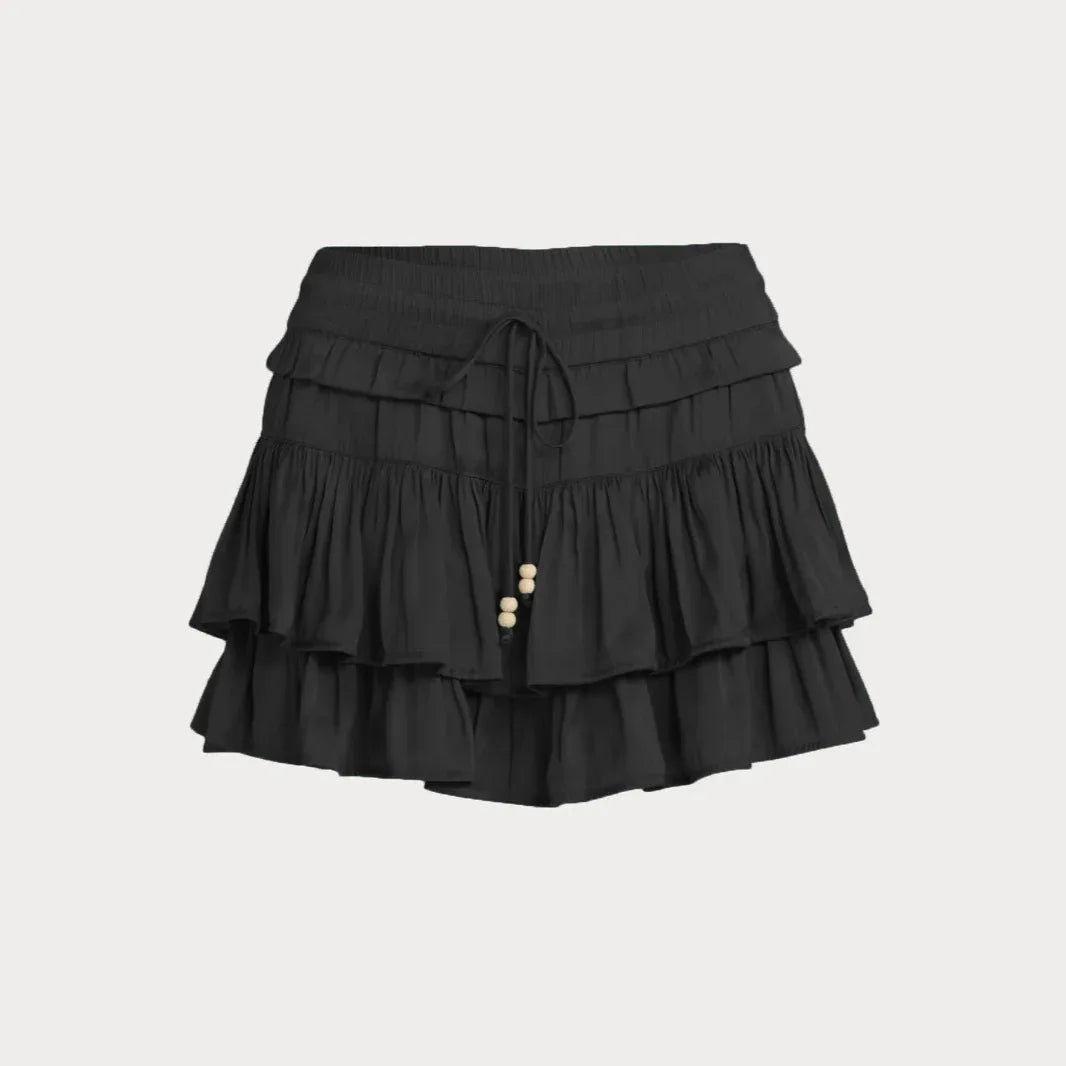 New High-waisted Liner Shorts With A Drawstring Skirt-trousers Design - Gizmo Galaxy