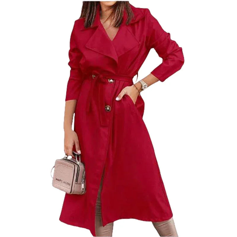 Women's Coat Plus Size Trench Coat Tie-front Top - Gizmo Galaxy