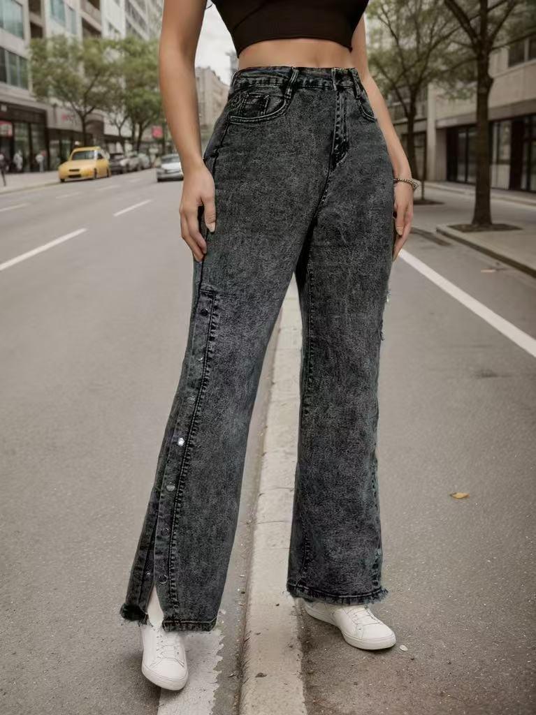 Retro Mid-waist Stretch Flared Jeans For Women - Gizmo Galaxy